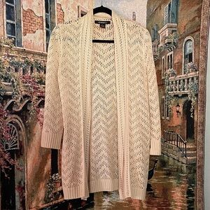89th & Madison Beige Open-Front Cardigan
